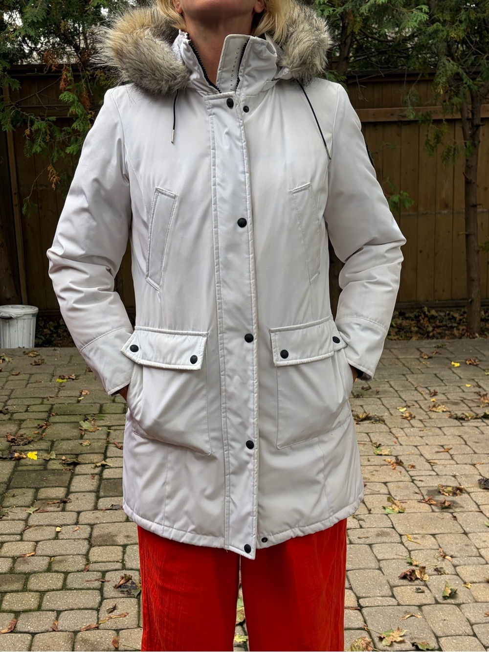 Calvin Klein Faux-Fur Hooded Trench/Ski Jacket